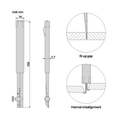 WLDPRO Hi-Low Edge Offset Welding gauge (Model I)